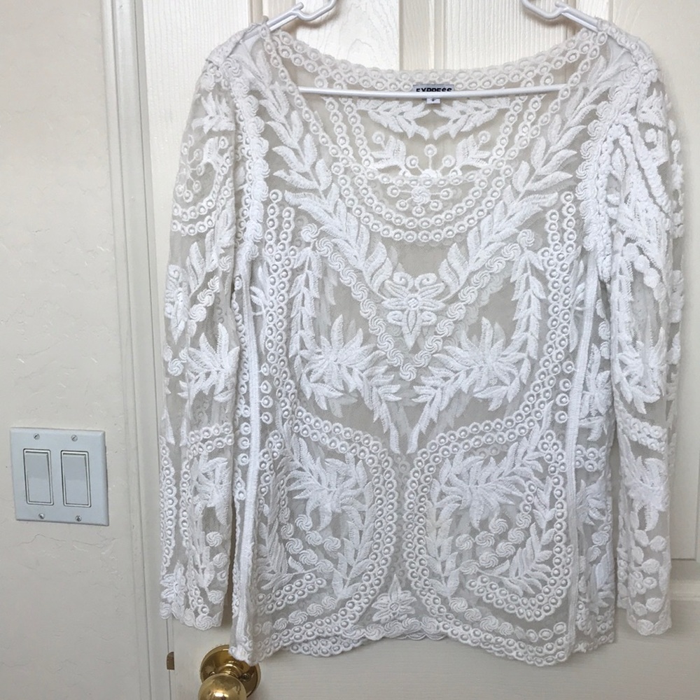 3/4 Long Sleeve Lace Express Blouse